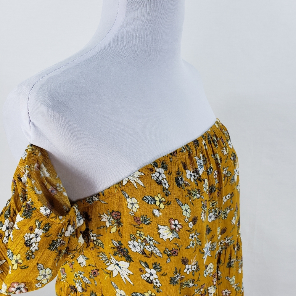 Mossimo Dress or Long Blouse Top Gold Flor… - Picture 4 of 14